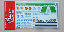 US GOVERNMENT VEHICLES 1:24 1:25 GOFER RACING DECALS CAR MODEL ACCESSORY 11057