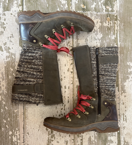 MERRELL W's BUNGEE CORD EVENTYR Peak Waterproof Tall LEATHER Boots 11 EU 42.5 - 第 1/7 張圖片