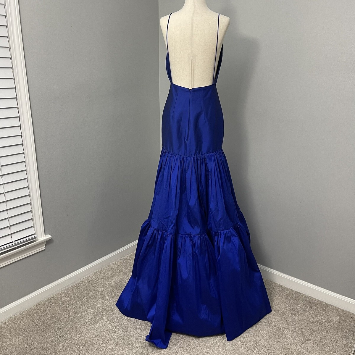 tarik ediz royal blue dress Tarik Ediz 53040 Taffeta Ball Gown with Pleating and Ruffles – B Chic  Fashions main image 1