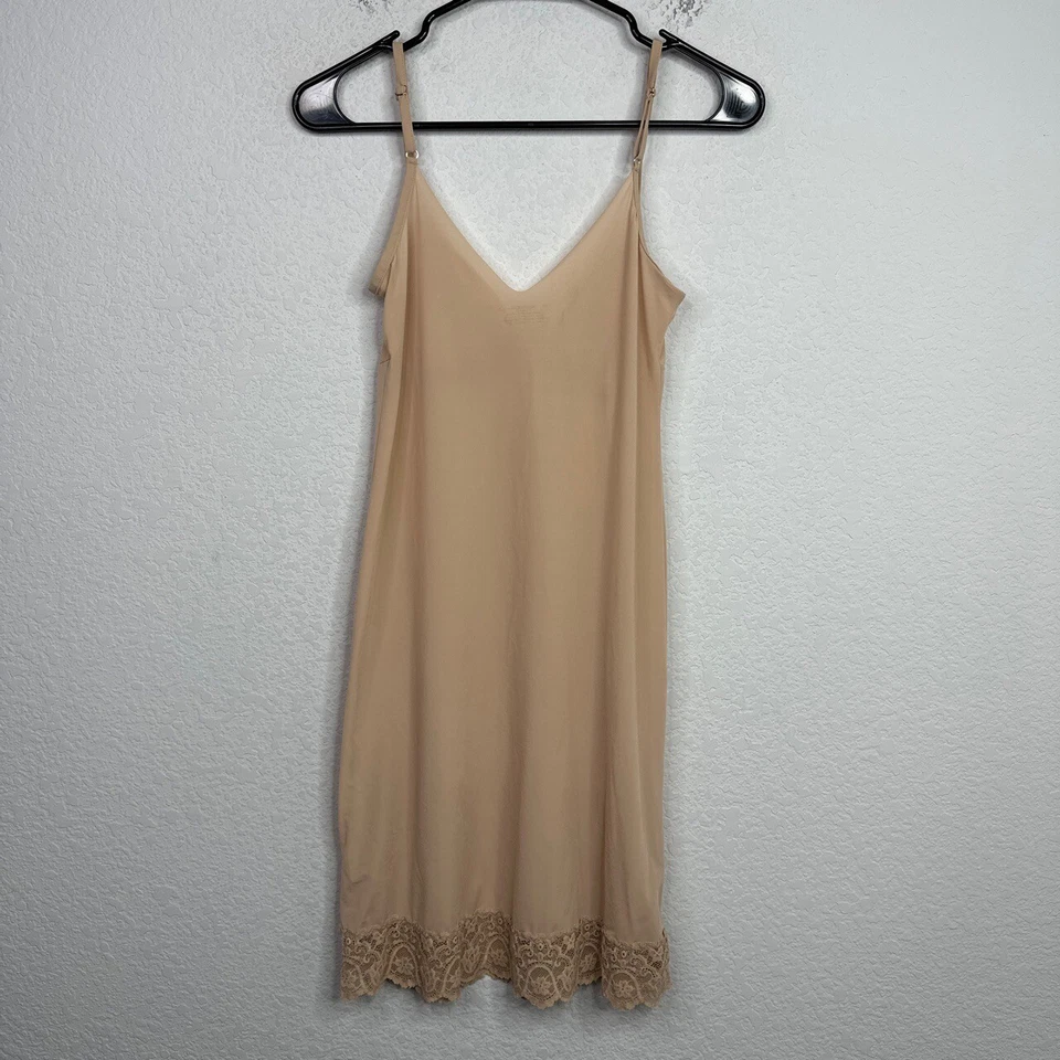 Commando Shapewear Womens S/M Tan Spaghetti Strap Lace Lingerie Compression Slip - Image 4 of 4