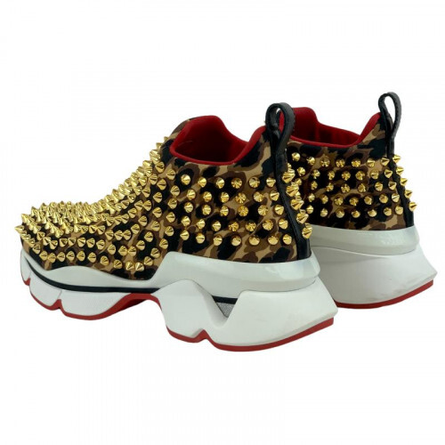 Christian Louboutin Leopard Pattern Sneakers with Gold
