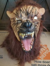 Vintage Halloween mask werewolf brown wolf 1990s distortions Don post New
