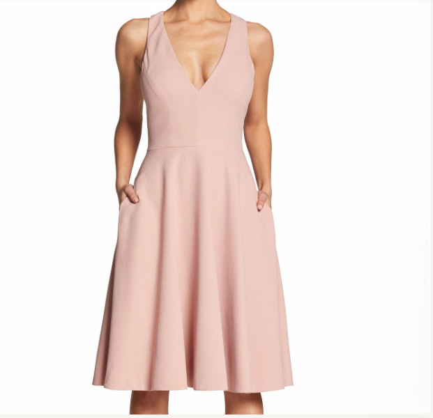 NWT $182 Dress The Population Catalina Fit/Flare Cocktail Dress Blush Small  S | eBay