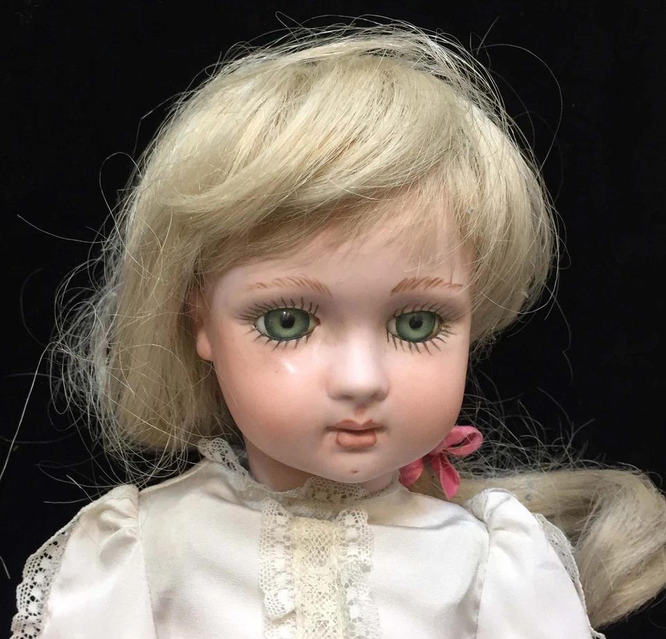 Porcelain Doll Girl Cody Jumeau Artist Ann Lunquist Jointed Blonde 19" Reproduct - Image 2 of 4