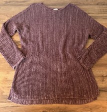 Pure Jill Purple Sweater Dress Tunic Large Bottom Blend Heathered Large
