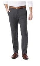 NWT Dockers Straight Fit Easy Khaki Flat Front Grey Chino Pants Men's 34