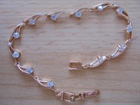 18ct Gold Filled Bracelet With Clear Round Gemstones 7 Ukn6 18ct Gold Filled Bracelet With Clear Round Gemstones 7 Ukn6