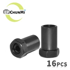 EPChunMi Rocker Arm Nut For 3/8"-24 in Thread Steel Black Oxide Poly Lock (16)
