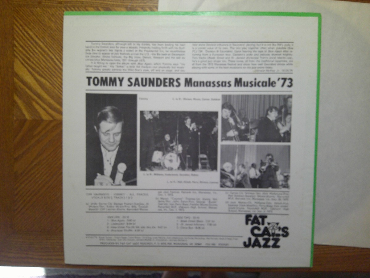 FAT CAT'S JAZZ LP RECORD/TOMMY SAUNDERS/MANASASSAS MUSICALE 73