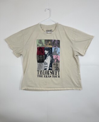 Taylor Swift The Eras Tour T-Shirt XXL Cream Beige Official Merch Double Sided