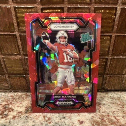 2024 Panini Prizm Draft Picks Arch Manning Longhorns Red Cracked Ice #192 Footb…
