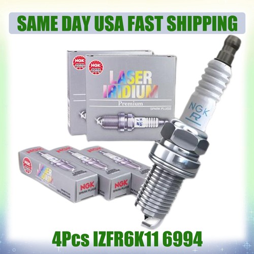 NGK Laser Iridium Spark Plugs 4 Pack IZFR6K11 For Honda Accord Civic CRV Acura - Picture 1 of 8