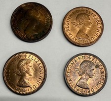 Elizabeth II Farthing Set 1953 1954 1955 & 1956. High Grades.