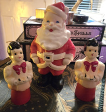 Vintage Christmas Choir Boy And Santa Clause Candles Larger Size