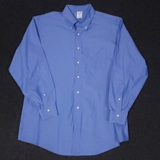 Brooks Brothers Button Down Shirt Mens 17.5-4/5 Blue Long Sleeve Non Iron Cotton