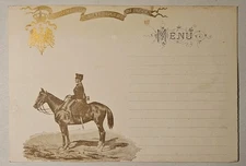 CARTOLINA MILITARE - 16° REGGIMENTO CAVALLEGGERI DI LUCCA, MENU ILLUSTRATA 