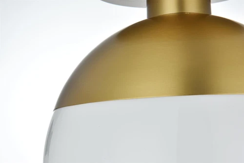 Living District Eclipse 12" Flush Mount Frosted White Shade In Satin Gold - Picture 5 of 9