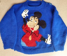 Vintage Hand Knitted Mouse Sweater W/ Googly Eyes Approx Sz 5/6 See Measurements