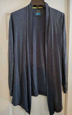 Women's Icebreaker Cool Lite Merino Wool Grey Open Cardigan Size S