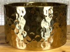 Hammered Brass  8x14 Snare Drum Shell Polished Lacquer Finish Predrilled 4.5"