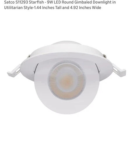 Satco S11293 Starfish - 9W LED Round Gimbaled Downlight in Utilitarian Style - Picture 3 of 5