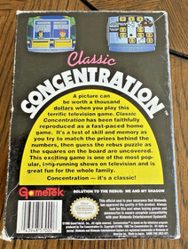 Classic Concentration Nintendo NES : Box, Game,  Manual, and Foam WORKS