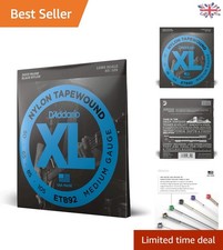 Medium Gauge Tapewound Nylon Bass Guitar Strings for Warm Vintage Tone, 50-105