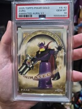 Marketplace image: Zurg Superfractor 1/1 Animated Aura Topps Disney Pixar Gold Toy Story PSA 10 🔥