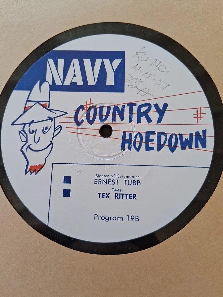 Vintage 16" Transcription Vinyl TEX WILLIAMS & TEX RITTER Super Rare NAVY... - Image 3 of 4