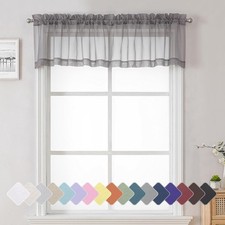 Lecloud Charcoal Grey Sheer 40"W x 14"L Pack of 2 ,