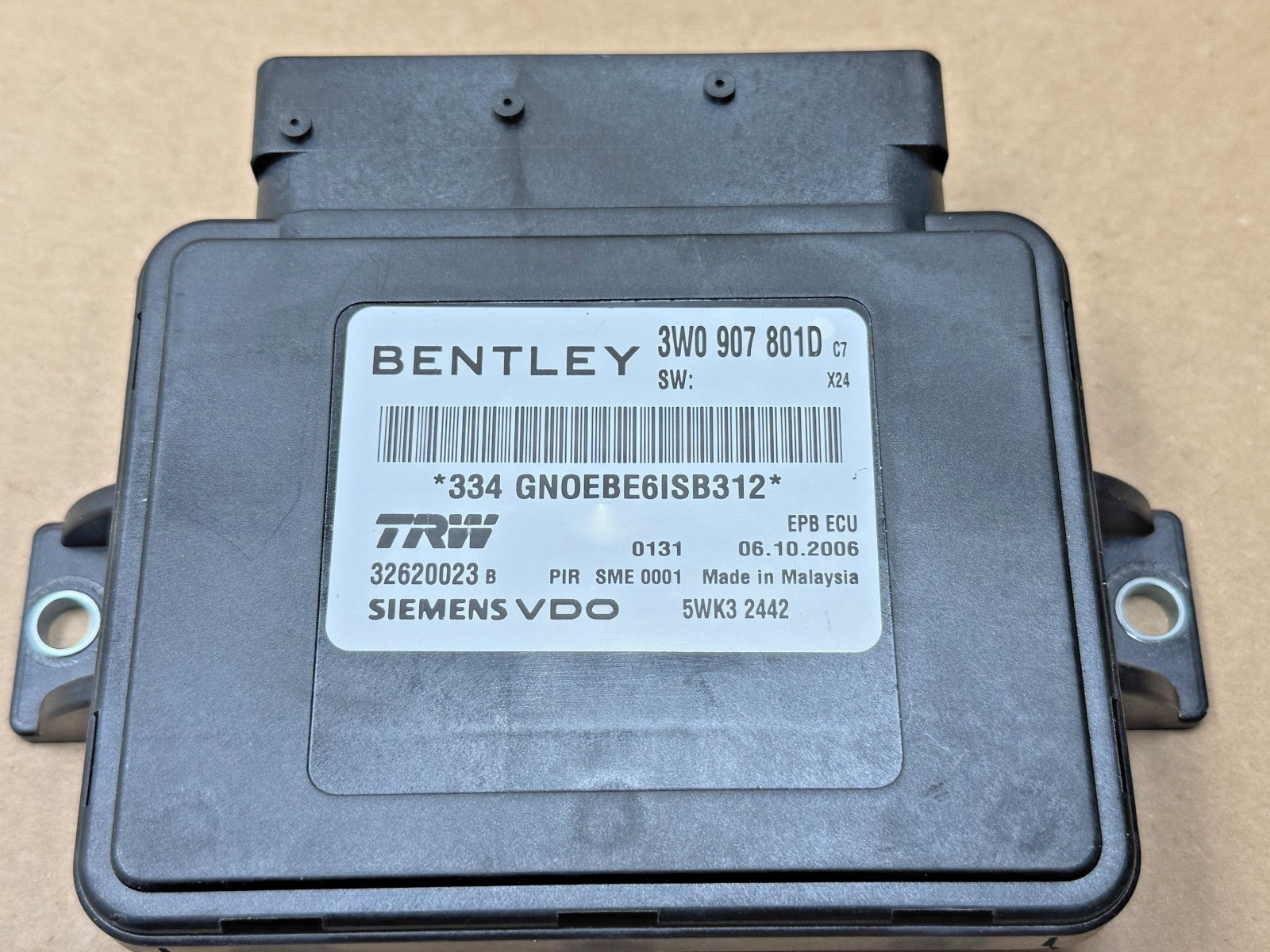 06-12 Bentley Continental Electronic Parking Park Brake Control Module PO43