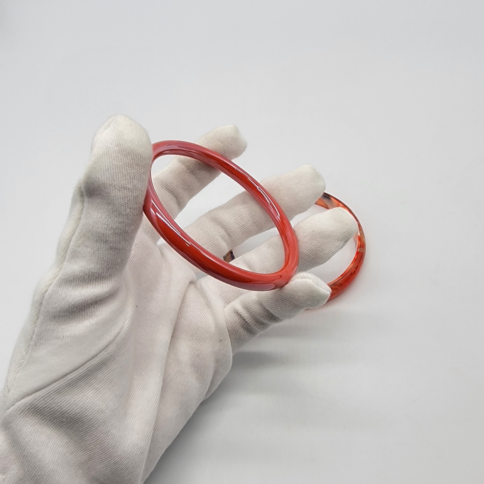 2Pc Vintage Orange Bangle Stackable Bracelet , Re… - image 12