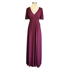 Show Me Your Mumu Womens Emily Empire Maxi Dress Size XS In Merlot Chiffon NEW