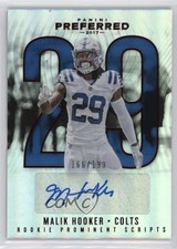2017 Panini Preferred Rookie Prominent Scripts Red 166/199 Malik Hooker Auto 0c2