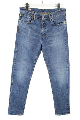 LEVI'S 507 Jeans Mens W33/L34 Fade Effect Whiskers Zip Fly Stretch Blue Slim