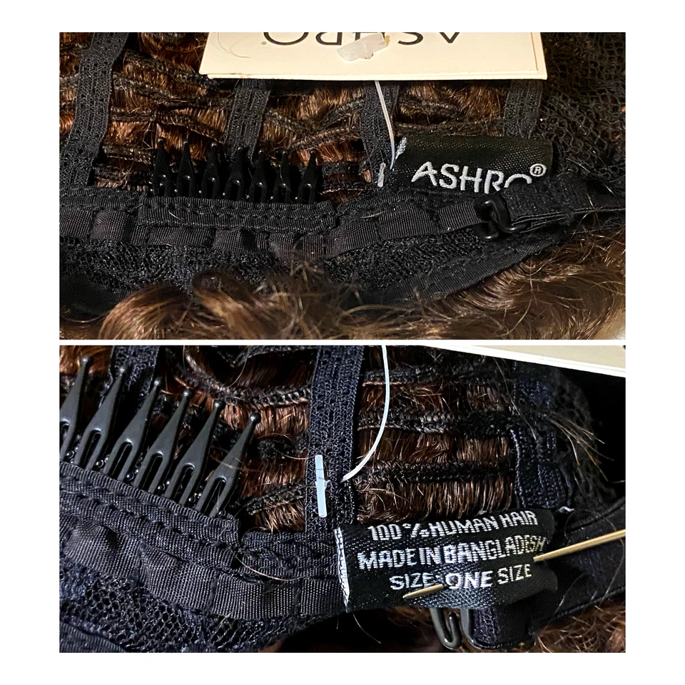 Peluca rizada cabello humano color ASHRO FS430 marrón cobre mujeres adolescentes talla única nueva con etiquetas Foto 4 de 4