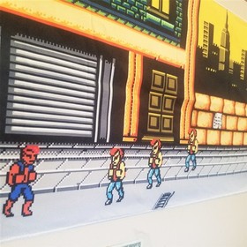 Double Dragon wall banner flag 5 foot tapestry 🐉 Classic NES game room pixels
