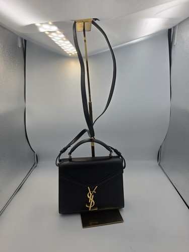Saint Laurent YSL Cassandra Mini Top Handle Bag Black Grain de Poudre (EUC)COA✨️