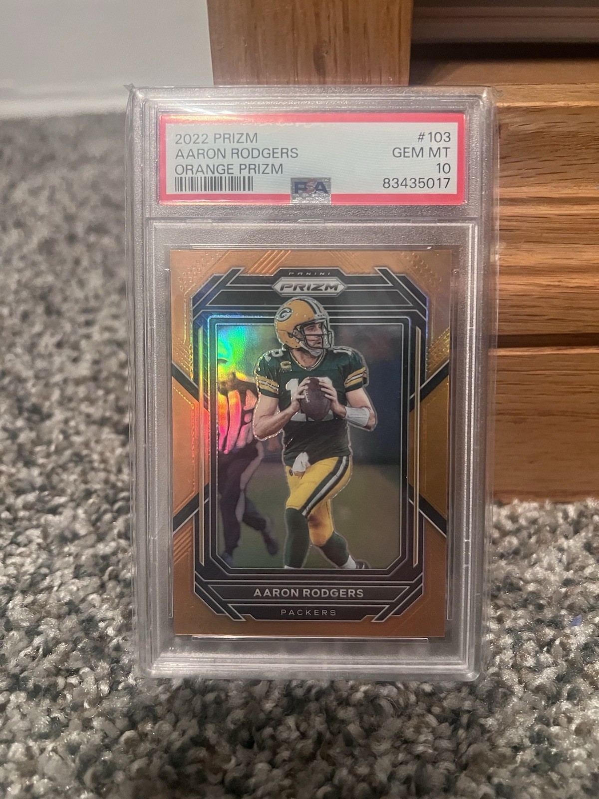 2022 Panini Prizm Aaron Rodgers #103 Orange Prizm PSA 10  /249