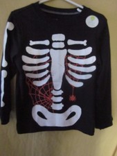 BOYS / GIRLS SKELETON HALLOWEEN SHIRT GLOW IN THE DARK NWT 2T 2 TODDLER