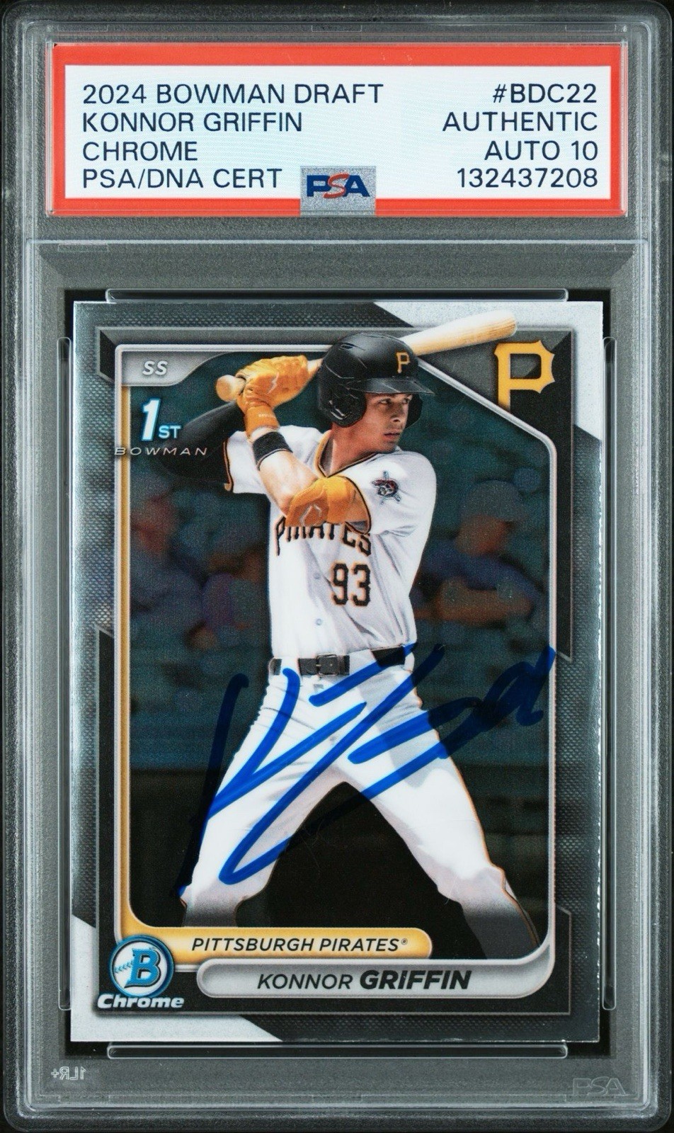 2024 1st Bowman Chrome Signed Konnor Griffin RC Pirates Autographed PSA 10 Auto