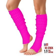 Long Leg Warmers for Women 24 Inch over The Knee Knit One Size 1 Rose Red