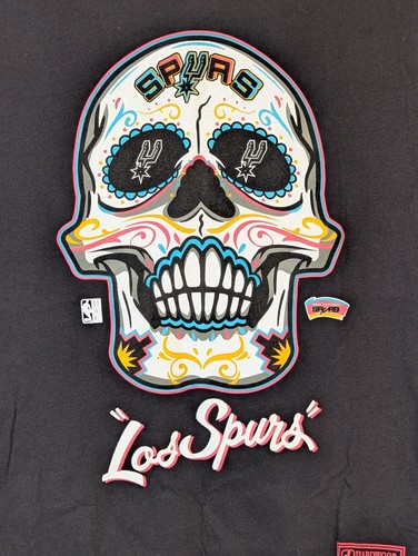 Mitchell And Ness San Antonio Spurs Sugar Skull Black T Shirt Size Small - Picture 3 of 14