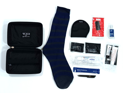 TUMI x Delta One Airlines Amenity Kit Black Mini Hard Case w/Travel Accessories