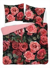 Bettwsche 220x200 cm Baumwollsatin Blumenmuster Rosen kotex 100