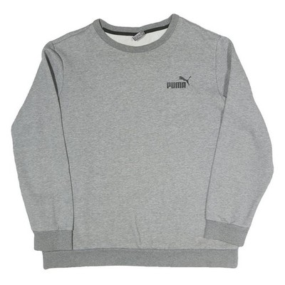 PUMA Damen Sweatshirt Grau Rundhalsausschnitt L Baumwollmix Pullover