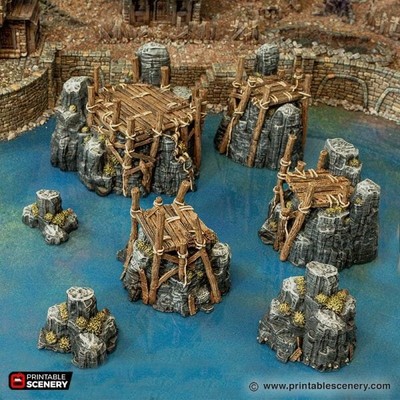 Ramshackle Rocks FDM 3D Printed Tabletop Terrain DND Wargaming (28mm)