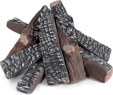 8 Pcs Gas Fireplace Logs - Realistic Ceramic Gas Log Set, Heat Resistant Lightwe