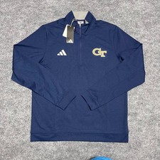 Georgia Tech Yellow Jackets Pullover Mens Medium Navy Blue Adidas 1/4 Zip NCAA