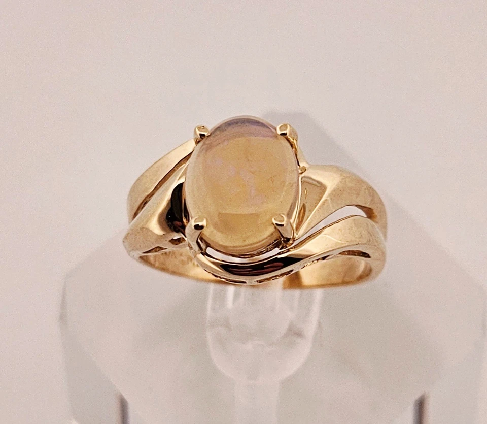 EMA 10k 纯金复古月光石戒指 尺寸 7.75 — 第 2/4 张图片